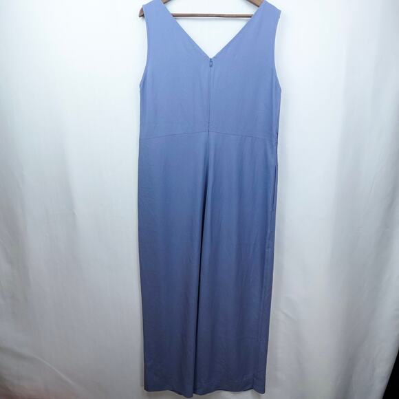 Everlane The Japanese GoWeave Essential Jumpsuit Sz 12 Dusty Blue -Missing Belt- - Picture 11 of 12